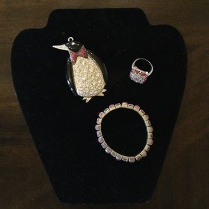 Brooch, bracelet, and ring